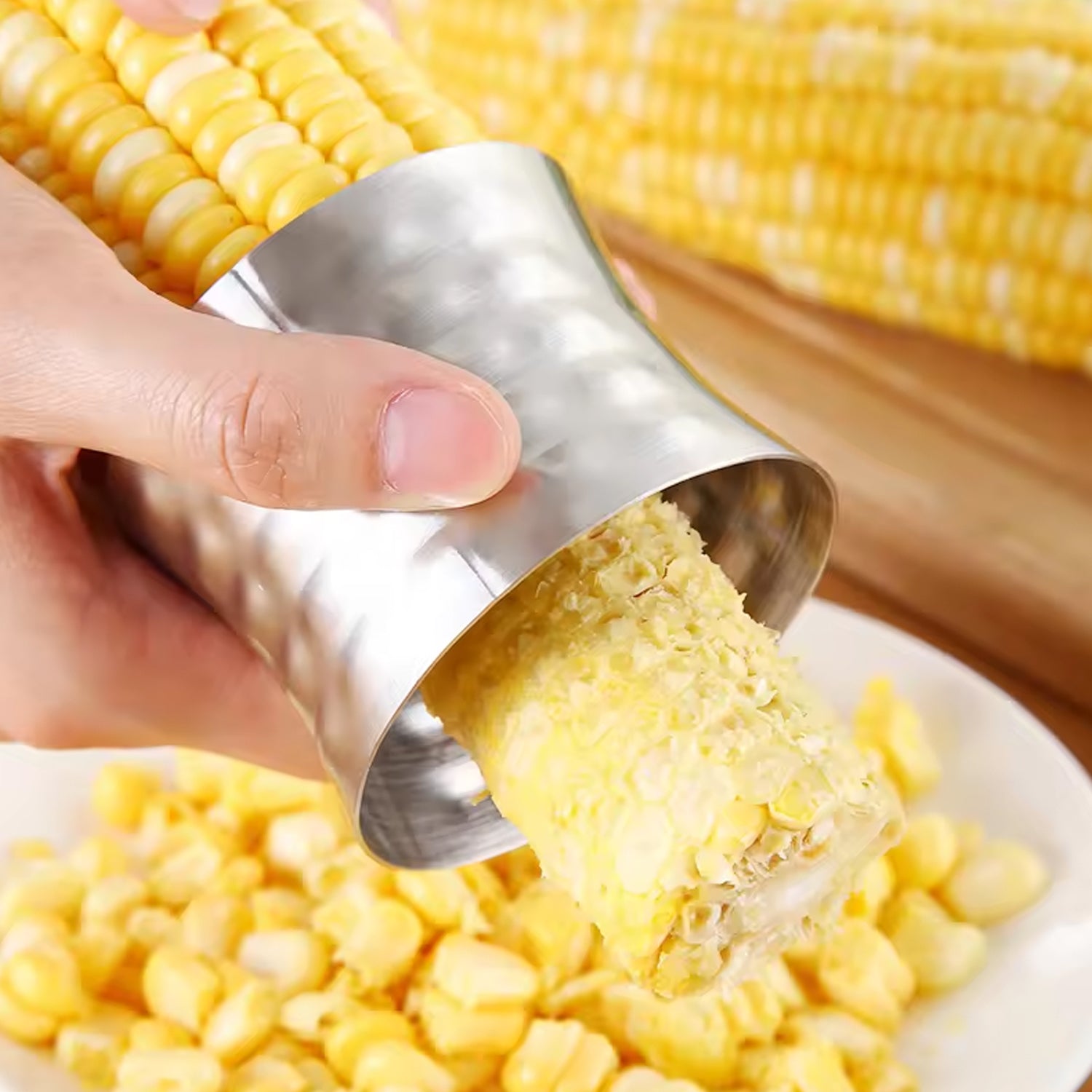 Corn Cutter Stainless Steel Stripping Kernels Remover (1 Pc) Corn Cutter Stainless Steel Stripping Kernels Remover (1 Pc)